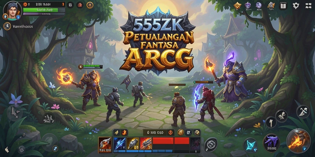 Tampilan gameplay seru di dunia fantasi 555ZK.