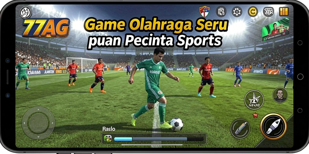 Screenshot utama dari gameplay 77AG menampilkan pertandingan olahraga yang seru.