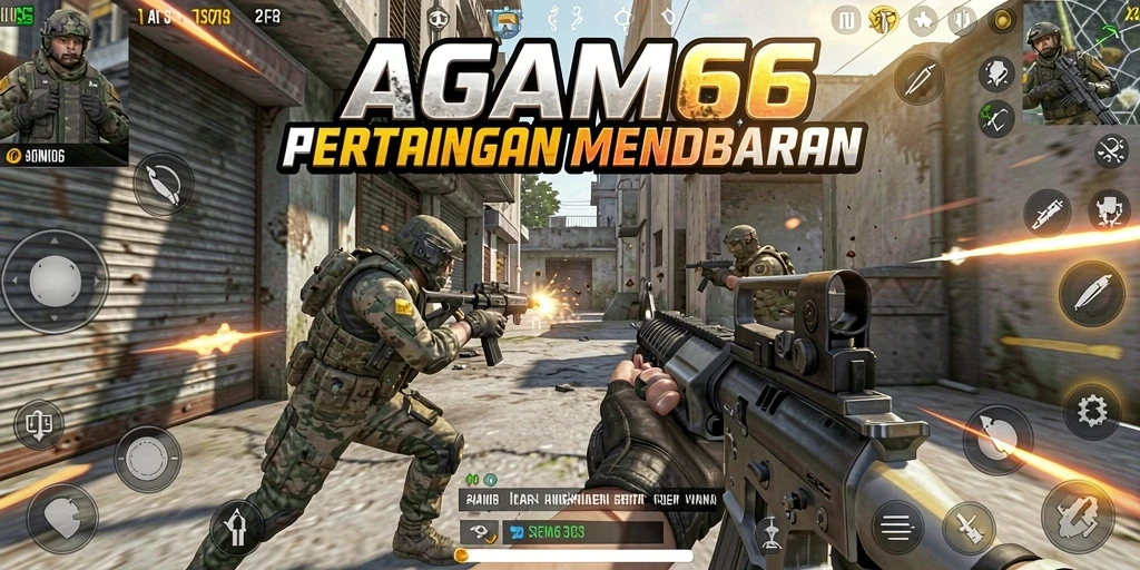 Tangkapan layar gameplay AGAM66 dengan pertarungan FPS mendebarkan.