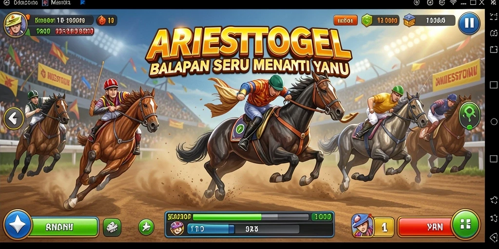 Screenshot utama menampilkan balapan yang intens dan mobil yang mewah.