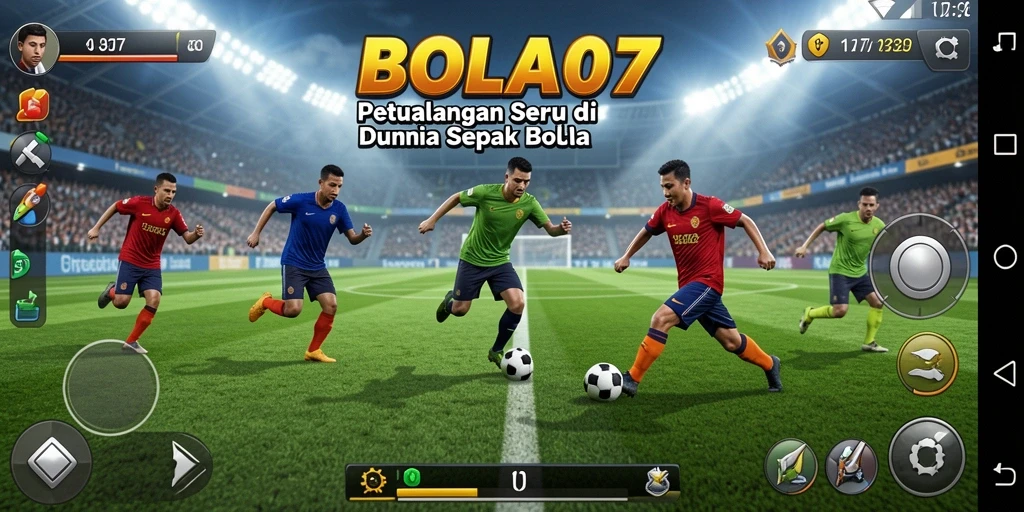 Tangkapan layar gameplay BOLA07 yang menampilkan aksi pertandingan seru.