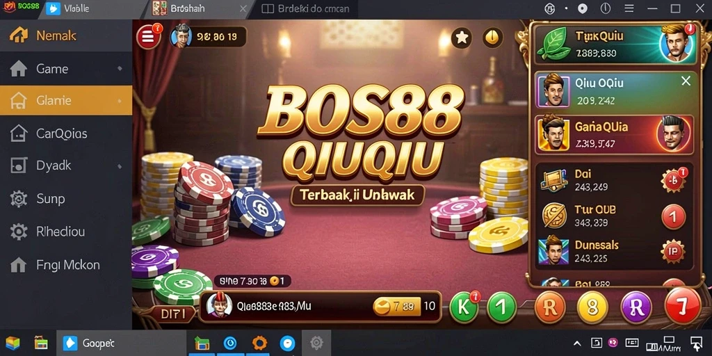 Screenshot gameplay QiuQiu di BOS88 yang menegangkan.