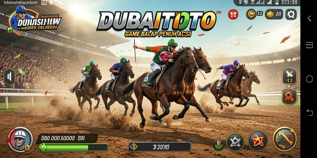 Tampilan gameplay balap seru di DUBAITOTO.