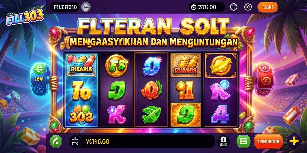 Tampilan gameplay Slot FILTER303 dengan gulungan berputar dan animasi menarik.
