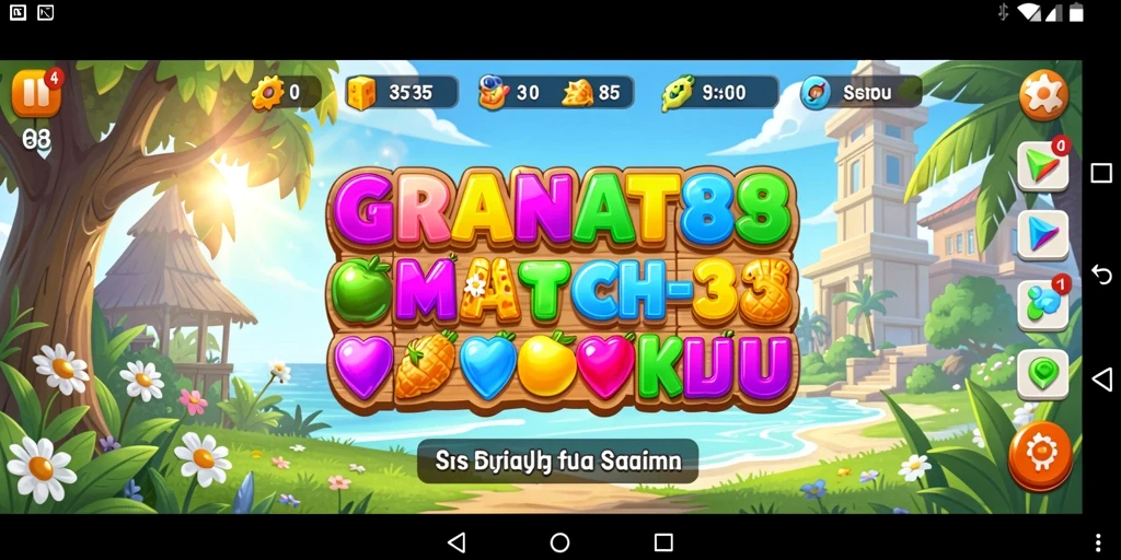 Tampilan gameplay seru di GRANAT88 dengan tantangan Match-3.