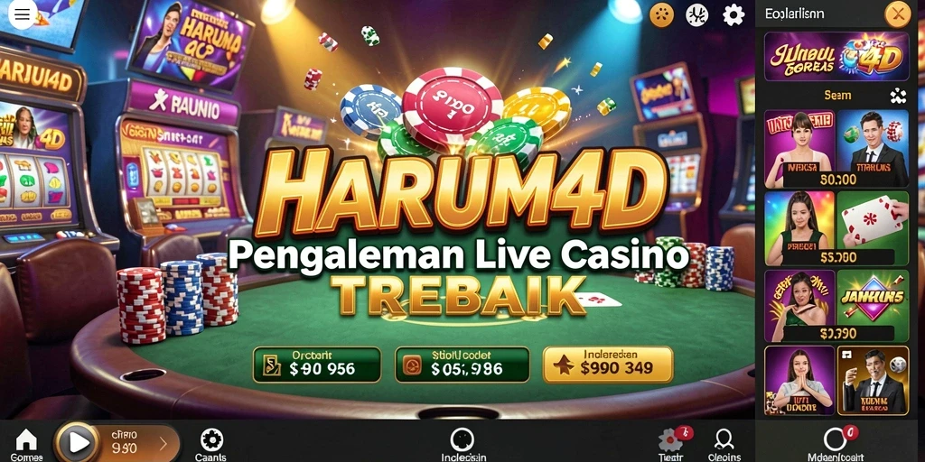 Screenshot gameplay utama HARUM4D menampilkan suasana Live Casino yang mendebarkan.