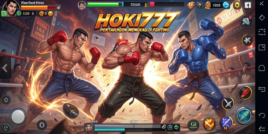 Gameplay seru dalam HOKI777 saat karakter bertarung secara intens.