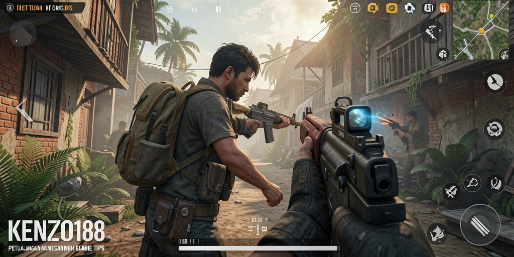 Tampilan gameplay KENZO188 dalam mode TPS yang seru dan realistis.