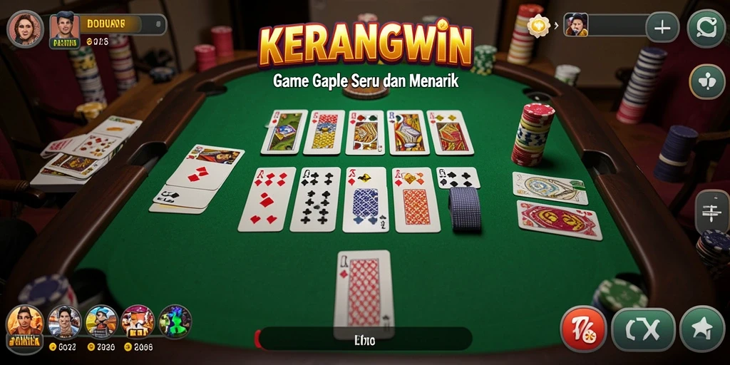 Tampilan gameplay KERANGWIN yang menarik dengan suasana Gaple.