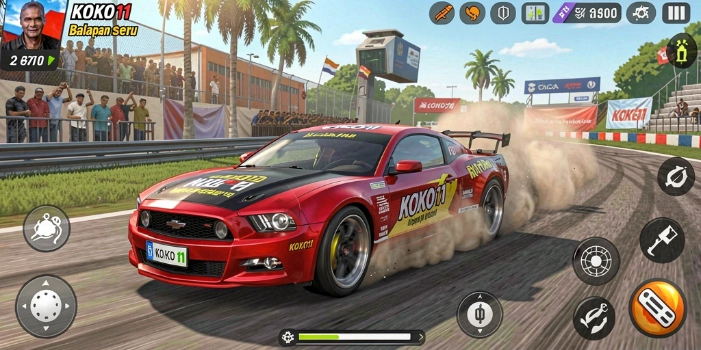 Gameplay KOKO11 yang mendebarkan dalam balapan penuh aksi.