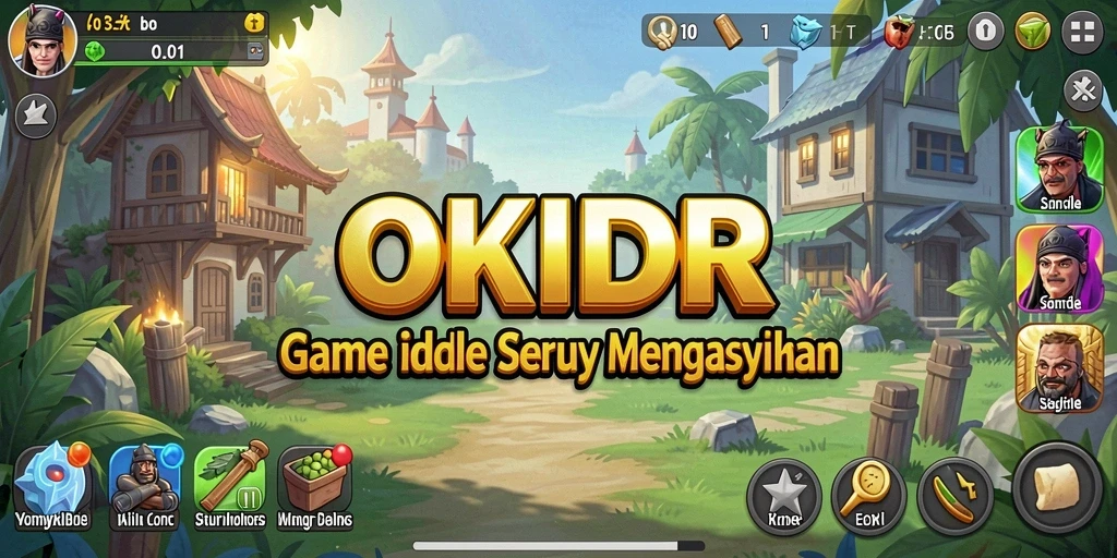 Tampilan gameplay Idle OKIDR yang menarik dan menawan.