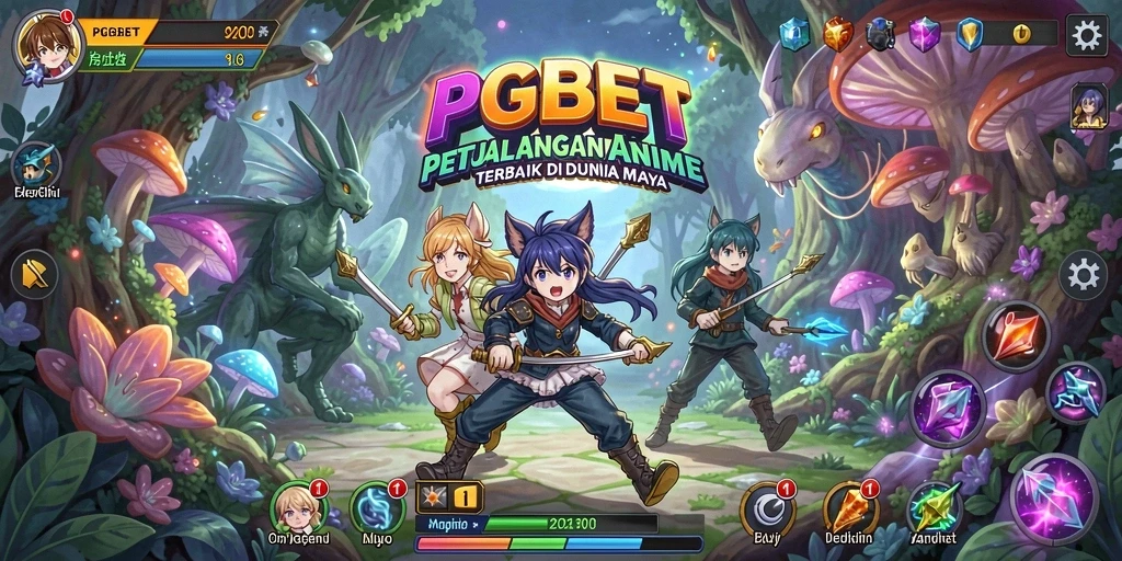 Tampilan menarik dari gameplay PGBET yang penuh dengan karakter Anime.