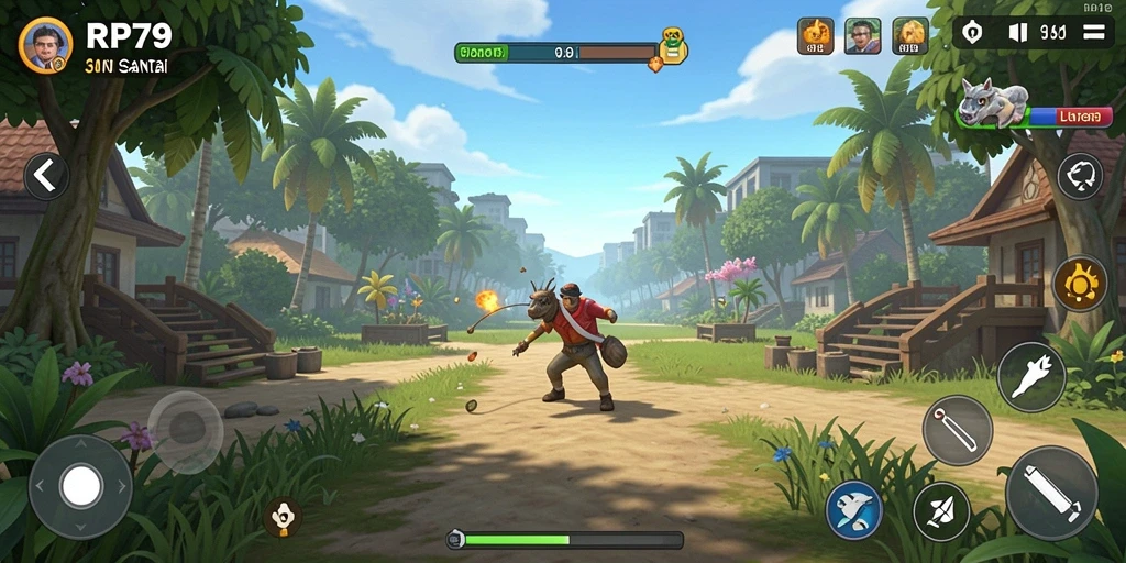 Tampilan gameplay RP79 yang menarik dan berwarna-warni.