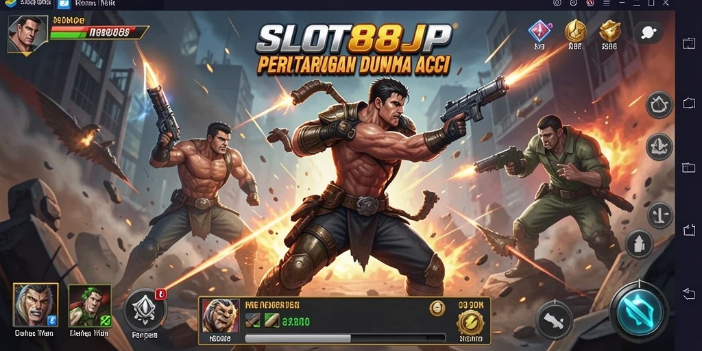 Gameplay SLOT88JP menunjukkan aksi pertempuran yang mendebarkan.