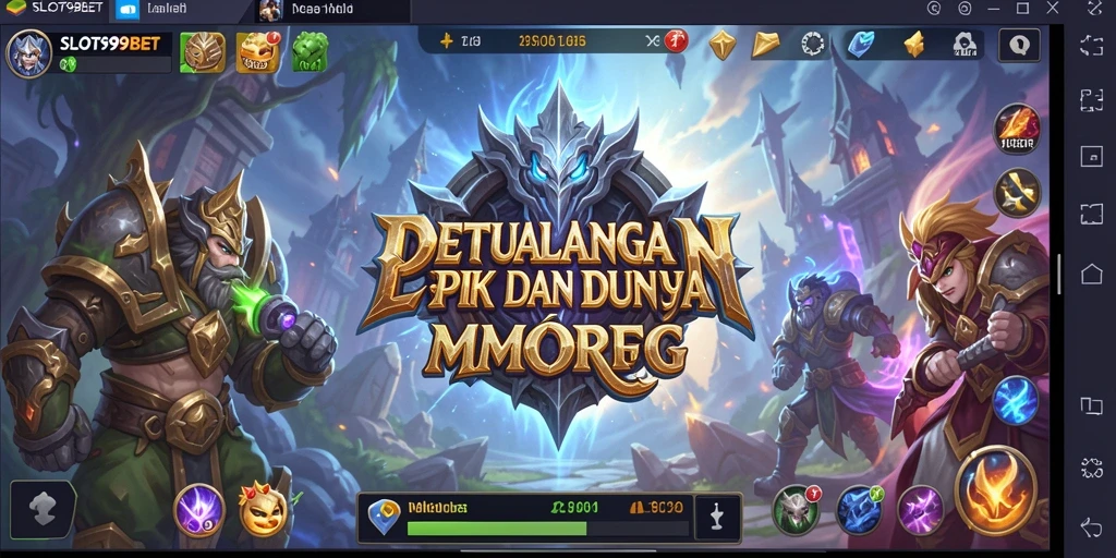 Gameplay SLOT99BET yang menampilkan pertarungan seru di dunia MMORPG.